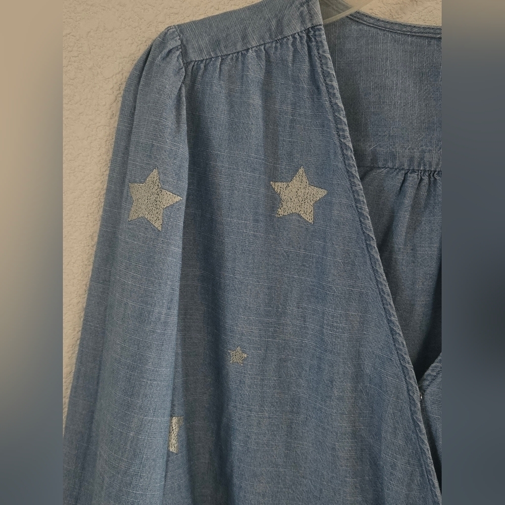 J. Crew Sky Blue Wrap Blouse - Picture 6 of 11
